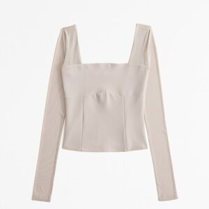 NWT Abercrombie & Fitch Long-Sleeve Crepe Squareneck Top